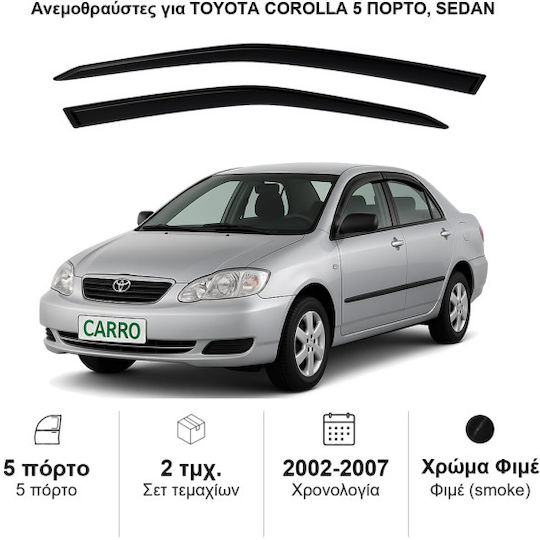 Heko Satz Windabweiser Vordere Dark Fime für Toyota Korolla 4/5/D 2002-2007 2Stück