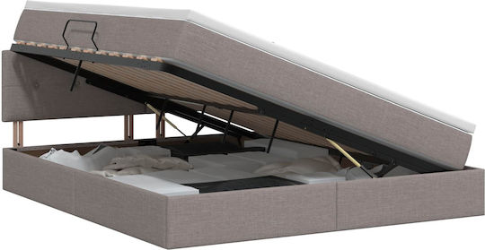 Doppelbett mit Matratze 140x200cm Taupe
