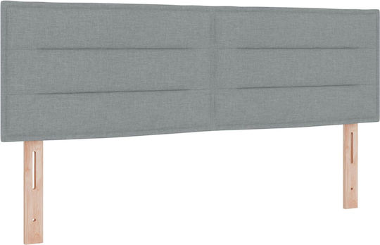 Wandbett Doppelt Bezogen Mit Samt Hellgrau Mit Lattenrost & Matratze 140x190cm
