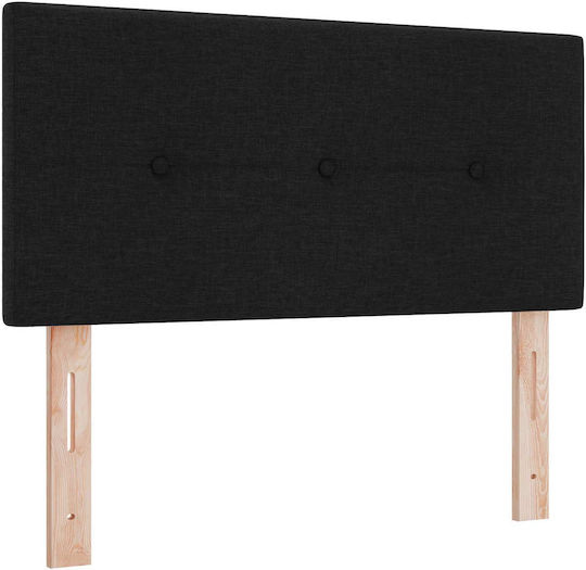 Wandbett Einzel mit Stoff Schwarz mit Lattenrost & Matratze 90x190cm