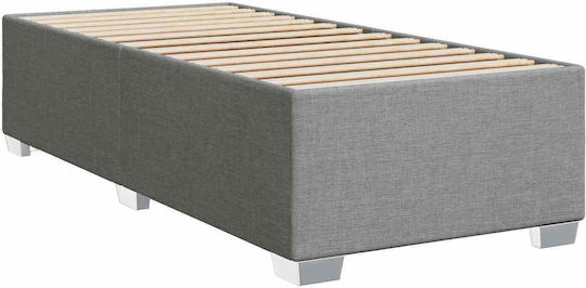King Size Upholstered Fabric Bed Light Grey with Slats and Mattress 190x190cm