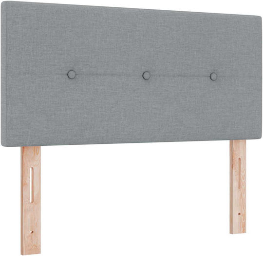 King Size Upholstered Fabric Bed Light Grey with Slats and Mattress 190x190cm