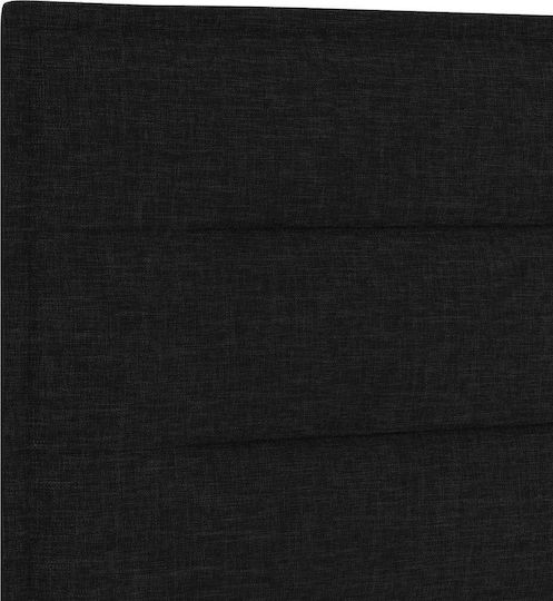 Pat Dublu Montat Pe Perete Tapițat Cu Material Negru Cu Plăci Și Saltea 140x200cm