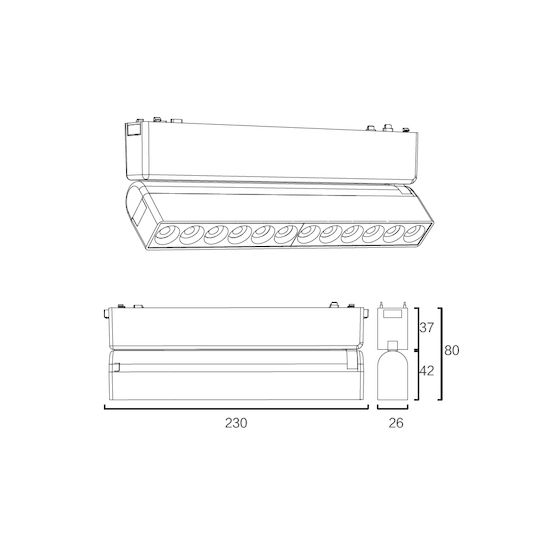 Sun Light LED Γραμμικό Φωτιστικό Οροφής Φυσικό Λευκό