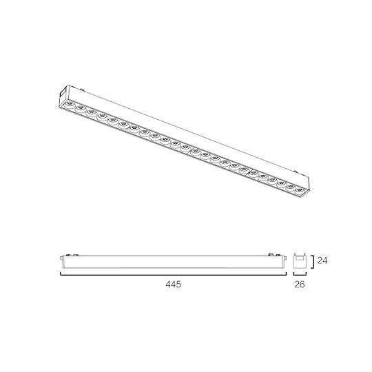 Sun Light LED Комерсиално Линейно Осветление Светило Таван Регулируемо бяло