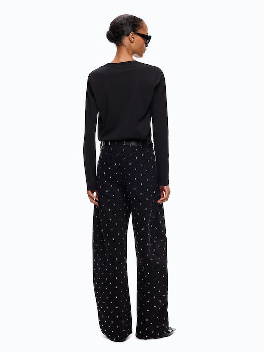 Women's Sports Long Sleeve Black Blouse