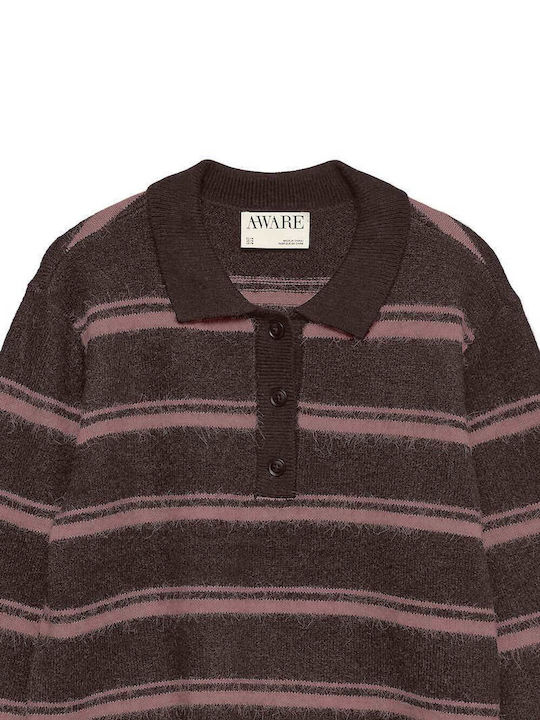 Vero Moda Vero Moda Damen Langärmeliges Gestreiftes Pullover Schokolade Torte