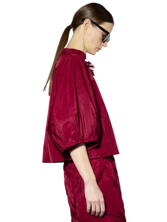 Women's Blouse with 3/4 Sleeve Burgundy