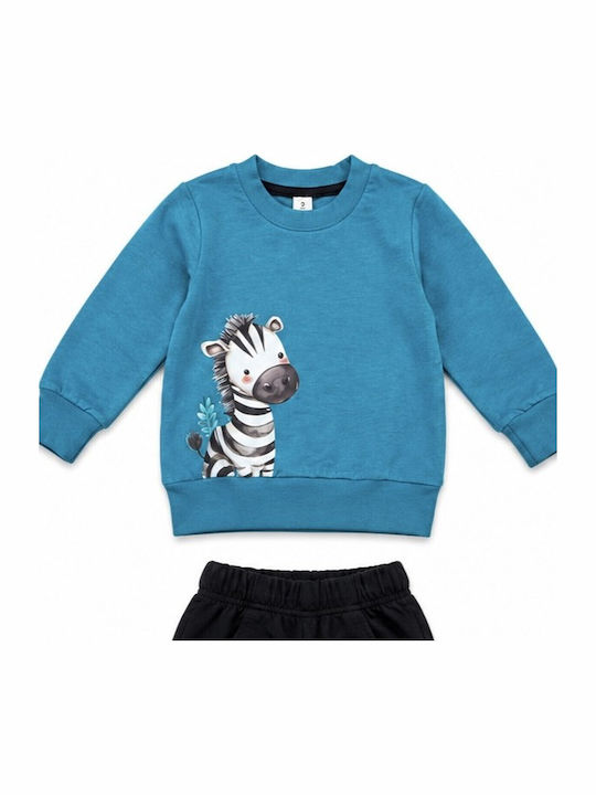 Kinder Sweatpants Set Petrol Blau