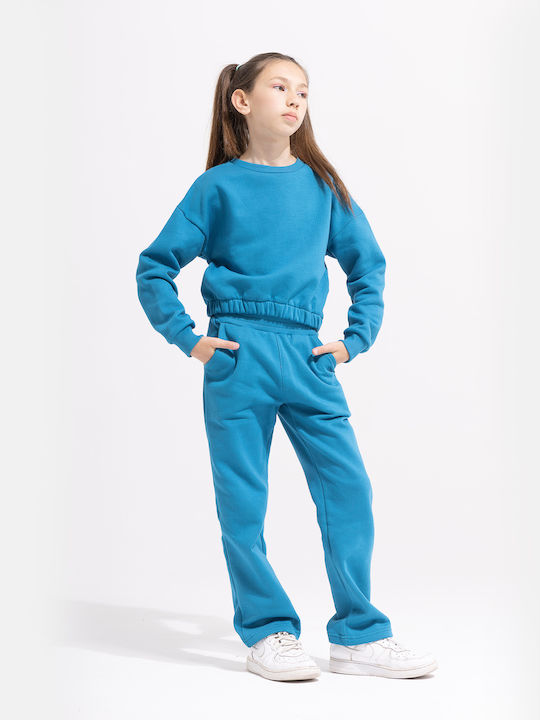 Fun Strike Kinder Sweatpants Set Mit Bluse Petrol Blau Fun Strike Kinder Sweatpants Set Mit Bluse Petrol Blau