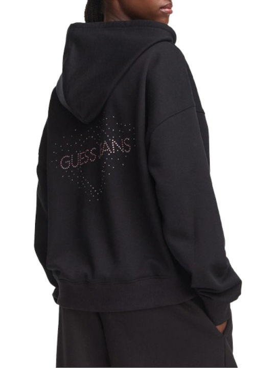 Guess Hanorac Dama Cu Glugă Negru
