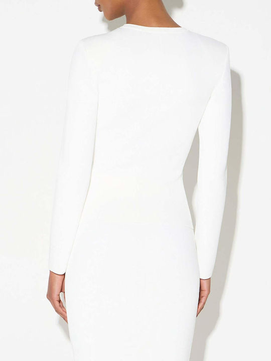 Women's Knitted Cardigan with Zipper White