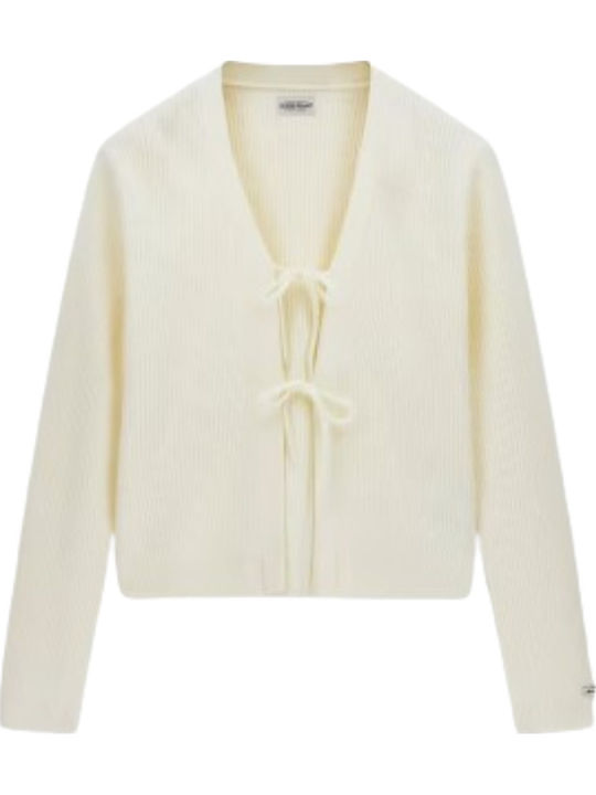 Kurze Damen Strickjacke Ecru