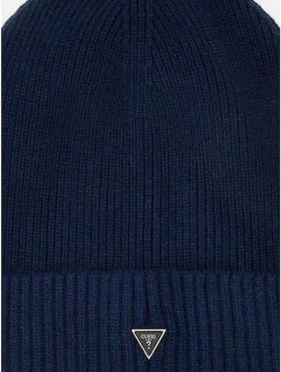 Beanie Căciulă pentru bărbați cu tricotaj Rib în culoare albastră