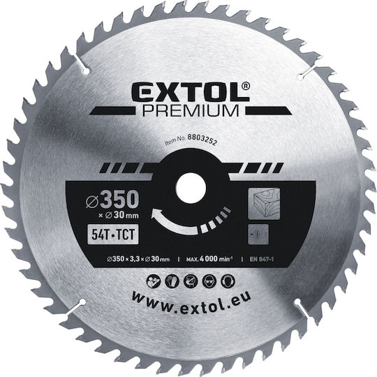 Extol Disc De Tăiere Lemn Cu 54 Lame 350mm