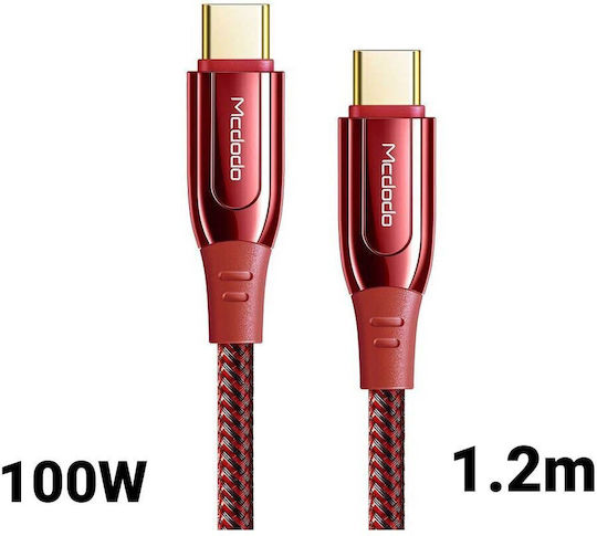 Cablu Super Charge Type-C la Type-C Roșu