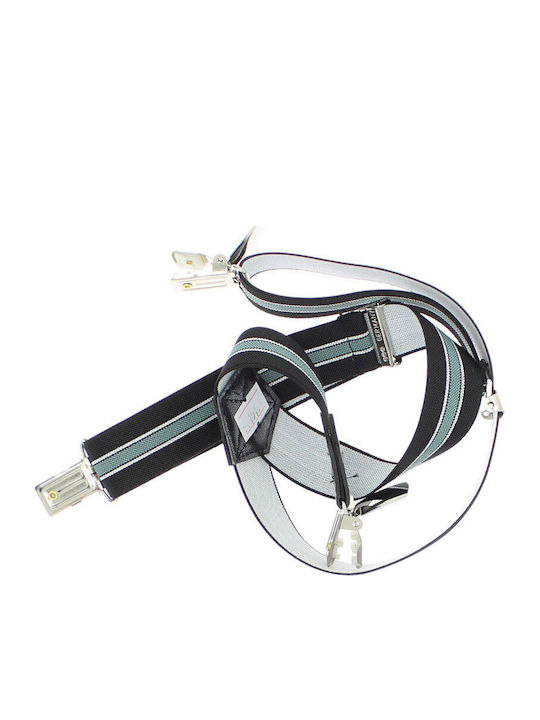 Breteli Pentru Copii ButicCochet Cu Închizători Metalice 25 Mm Dungi Negre Gri Br151