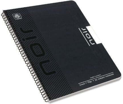 Typotrust Spiral Ruled Notebook A4 60 Paper Sheets 2 Subjects Noir Black Turquoise