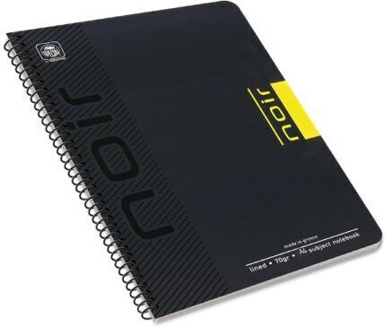 Typotrust Spiral Ruled Notebook A4 60 Paper Sheets 2 Subjects Noir Black Turquoise