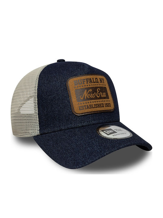 New Era Patch Denim 9forty A-frame Trucker Adjustable Cap Dark Blue