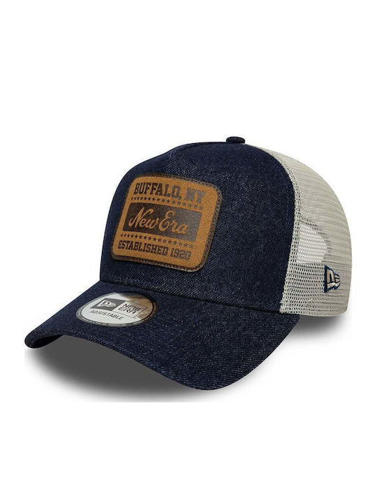 New Era Patch Denim 9forty A-frame Trucker Adjustable Cap Dark Blue