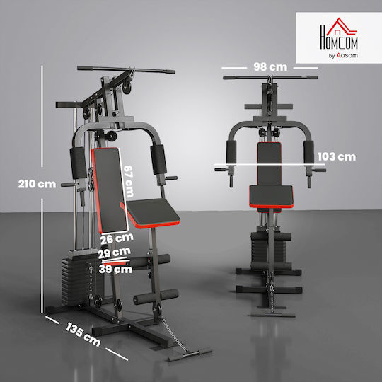 HomCom Multi Gym de Gimnastică cu Greutăți 65kg