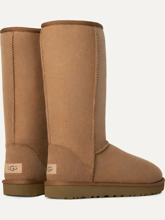 Classic Tall II Suede Γυναικείες Μπότες Χιονιού Chestnut