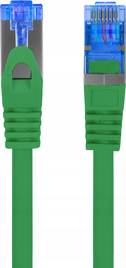 Lanberg S/FTP Cat.6a Gigabit Network Cable Ethernet 0.5m Green
