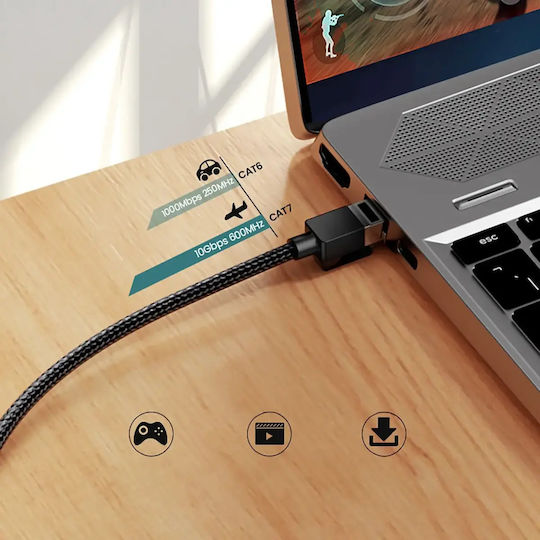 Ugreen U/UTP Cat.7 (10Gbps) Καλώδιο Δικτύου Ethernet 10m Μαύρο