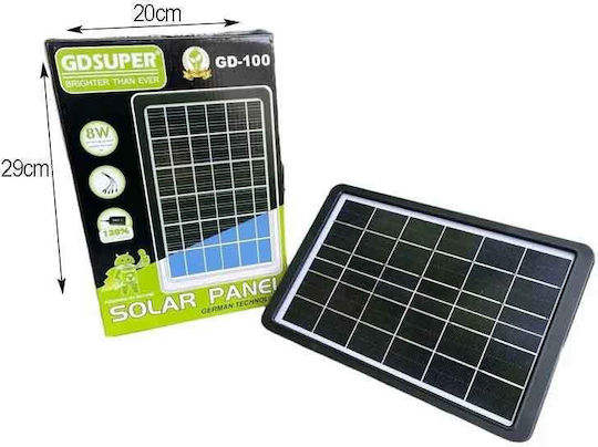 GDPLUS GD-100 Слънчев Панел Зарядно 8W с USB Изход за Преносими Устройства (15909)