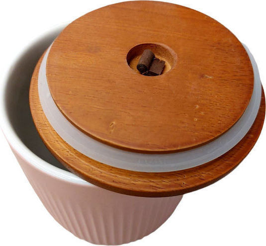 Brown Porcelain Coffee Sugar Jar with Lid