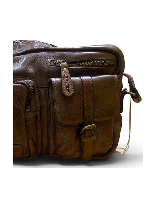 Leather Men's Messenger Bag Brown