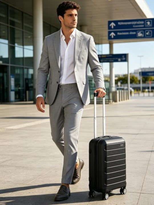 Newcom Cabin Hard Black Suitcase Height 50cm