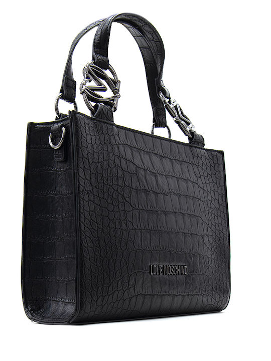 Women's Croco Tote Bag Black