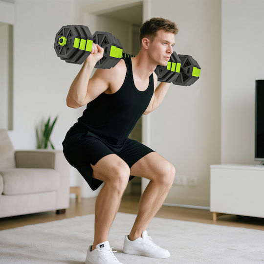 Sportnow Αλτήρες Σετ με Μπάρα Συνολικού Βάρους 25kg με Βάση