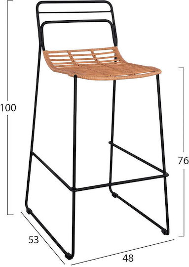 Μεταλλικό Σκαμπό Μπαρ Μπεζ Αποχρωση 48x53x100cm Μεταλλικό Σκαμπό Μπαρ Μπεζ Αποχρωση 48x53x100cm