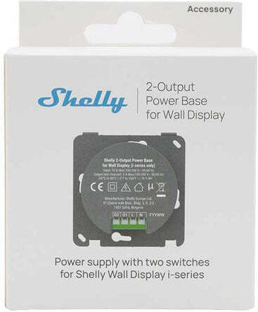 Shelly 2-output Power Base Wall Display I-series