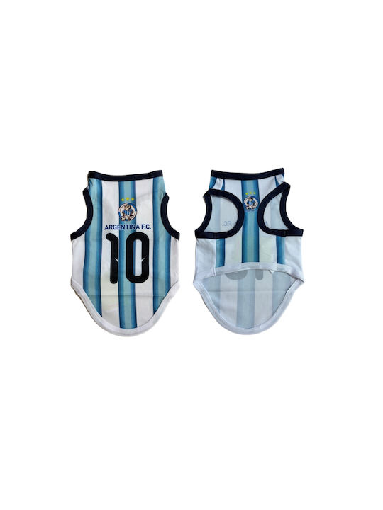 Replica Hundeshirts National Argentina 10 Weiß Blau gestreift