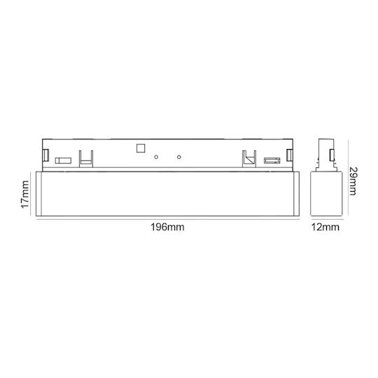 Aca LED Комерсиално Линейно Осветление Светило Таван 10W Неутрално бяло 19.6см.