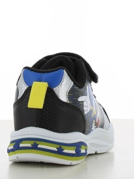 Kids Sneakers with Hoop & Loop Closure and Blue Lights
