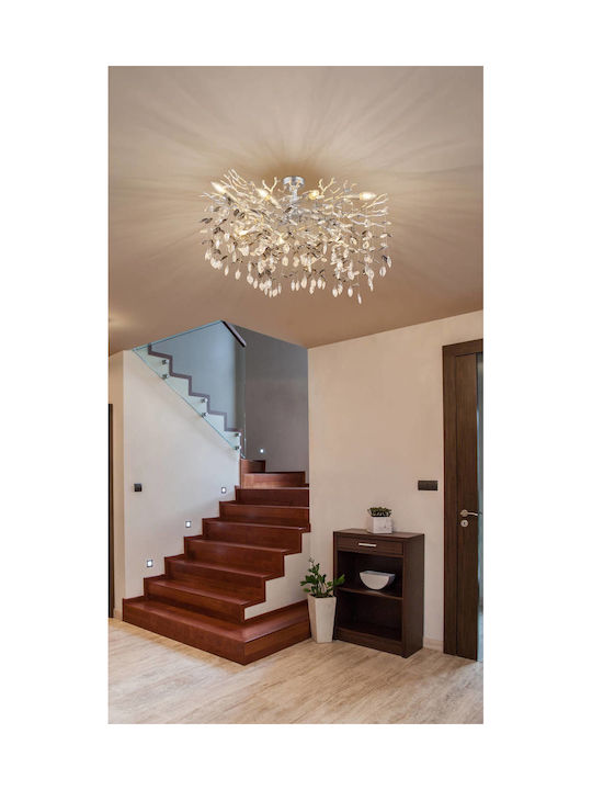 Globo Lighting Таванно Осветително Тяло 85см Сребристо с Цокъл E14