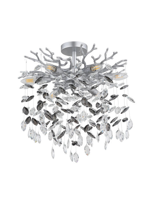 Globo Lighting Luminiță De Tavan Montată Argintie Cu Bază De Bec E14