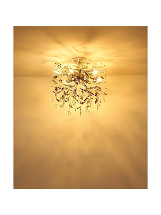 Globo Lighting Luminiță De Tavan Montată Argintie Cu Bază De Bec E14