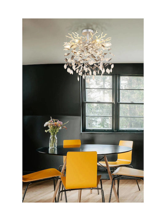 Globo Lighting Luminiță De Tavan Montată Argintie Cu Bază De Bec E14