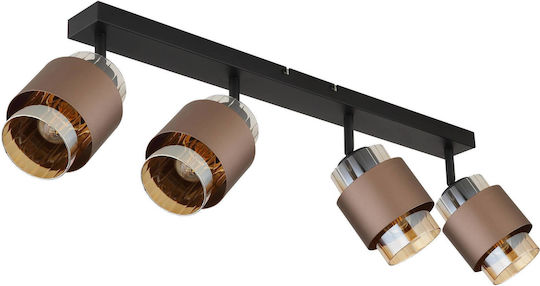 Globo Lighting Σποτ με 4 Φώτα σε Μαύρο Χρώμα Globo Lighting Σποτ με 4 Φώτα σε Μαύρο Χρώμα