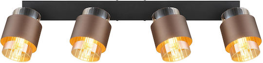 Globo Lighting Spot With 4 Lights In Black Colour