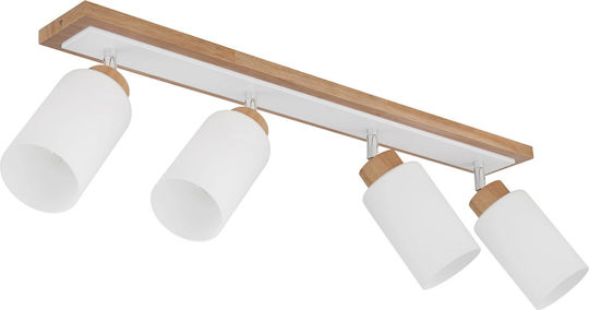 Globo Lighting Σποτ με 4 Φώτα σε Καφέ Χρώμα Globo Lighting Σποτ με 4 Φώτα σε Καφέ Χρώμα