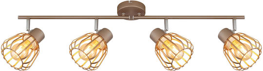 Globo Lighting Spot With 4 Lights In Brown Colour
