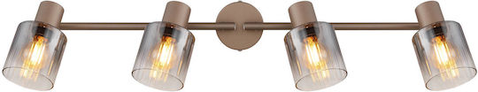 Globo Lighting Σποτ με 4 Φώτα σε Καφέ Χρώμα