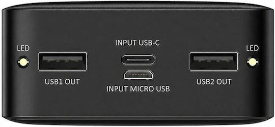 ATUS16 Power Bank 20000mAh 22.5W mit 2 USB-A Ausgangsanschlüsse Power Delivery / Schnellladung Schwarz